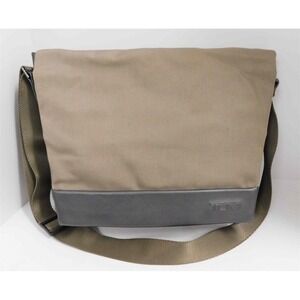 Tumi Khaki Ballistic Nylon Brown Leather‎ Laptop Crossbody Messenger Bag